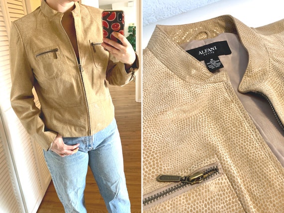 Rare Vintage Leather Biker Jacket, Real Leather Ja