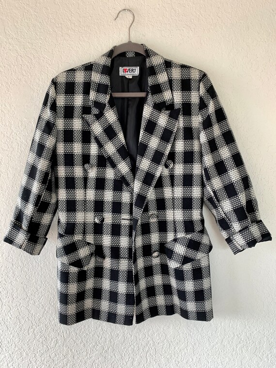 Vintage Blazer, 90s Oversized Blazer, Plaid Blaze… - image 10