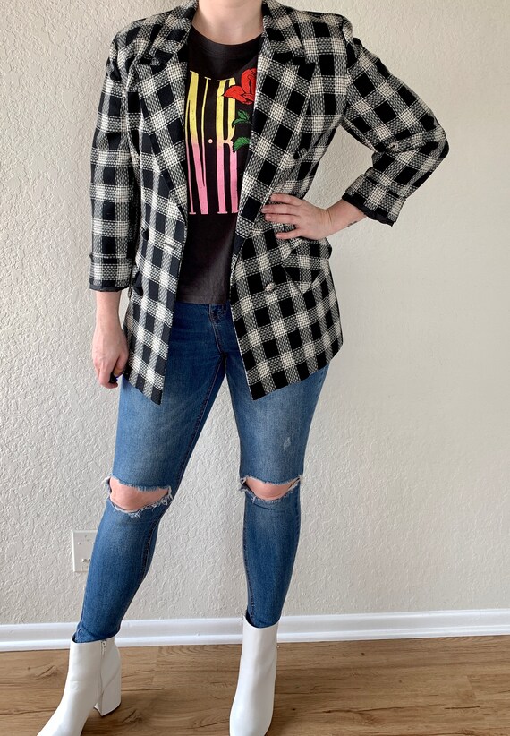 Vintage Blazer, 90s Oversized Blazer, Plaid Blaze… - image 9