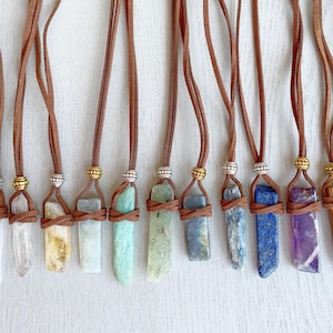 CHOOSE YOUR CRYSTAL Necklace Mens Crystal Necklace, Custom Personalized Stone Necklace Christmas Gift for Him, Birthday Gift for Boyfriend