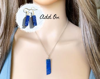 Collar de lapislázuli natural en plata de ley, colgante de piedra preciosa azul hecho a mano, cadena de oro, collar de cristal con piedra natal de septiembre.