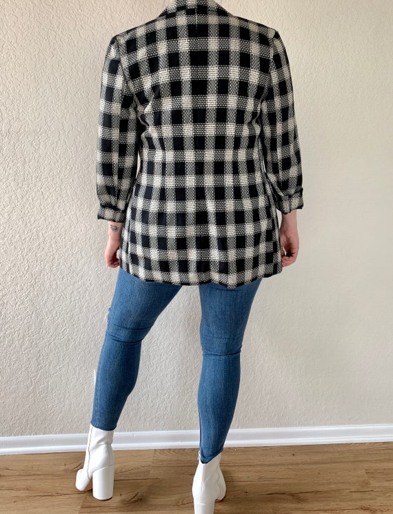 Vintage Blazer, 90s Oversized Blazer, Plaid Blaze… - image 5