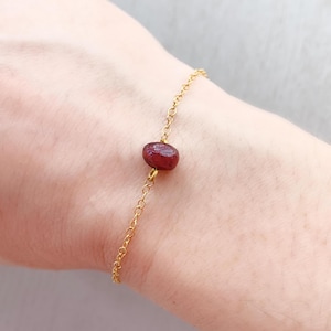 Garnet Bracelet, Natural Red Gemstone Bracelet, Stacking Crystal Bracelets, January Birthstone Gift for Friend, Girlfriend, Colleague, Boss