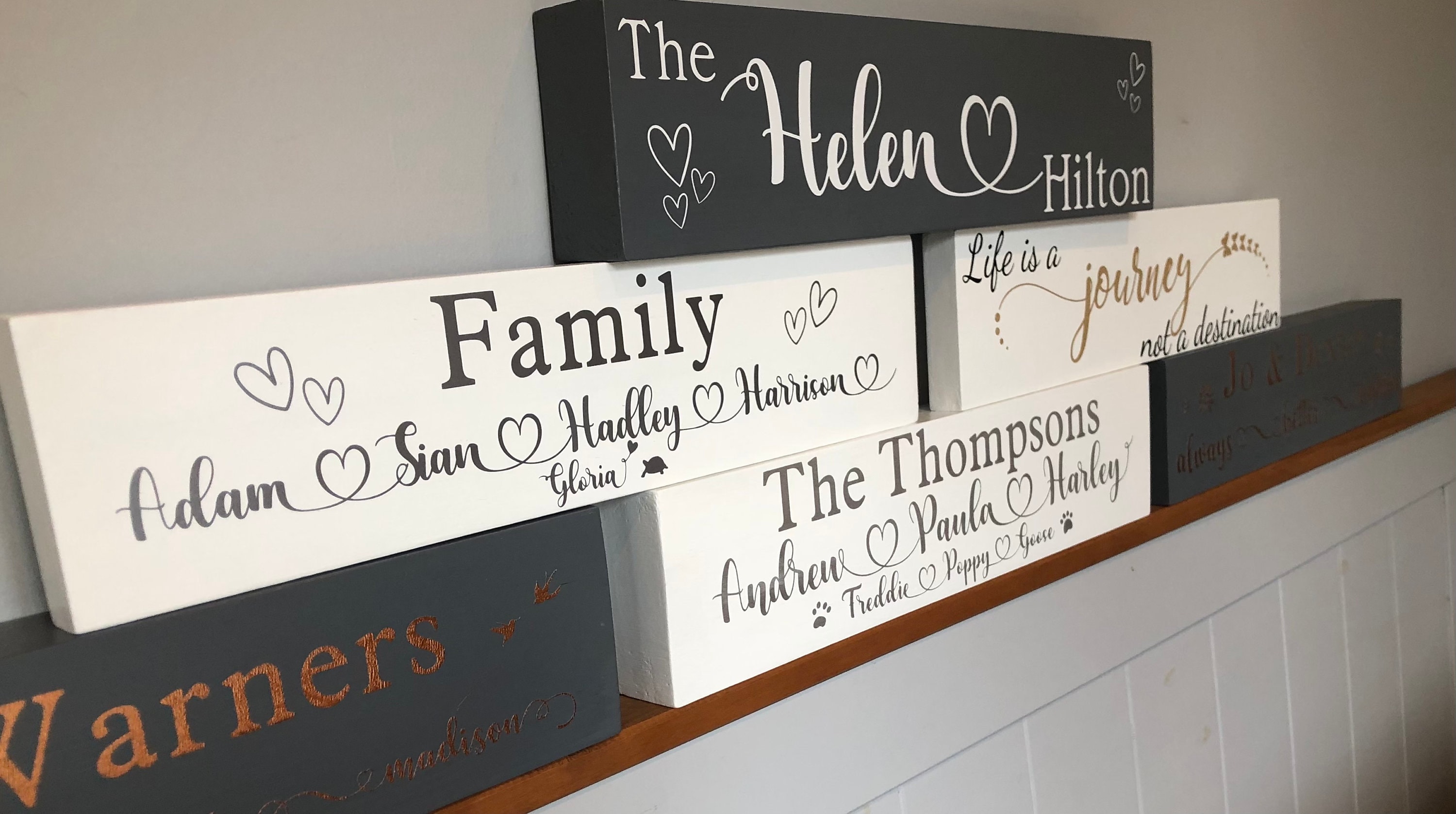 Personalised Family Plaque / Wood family name Sign / Surname / Etsy