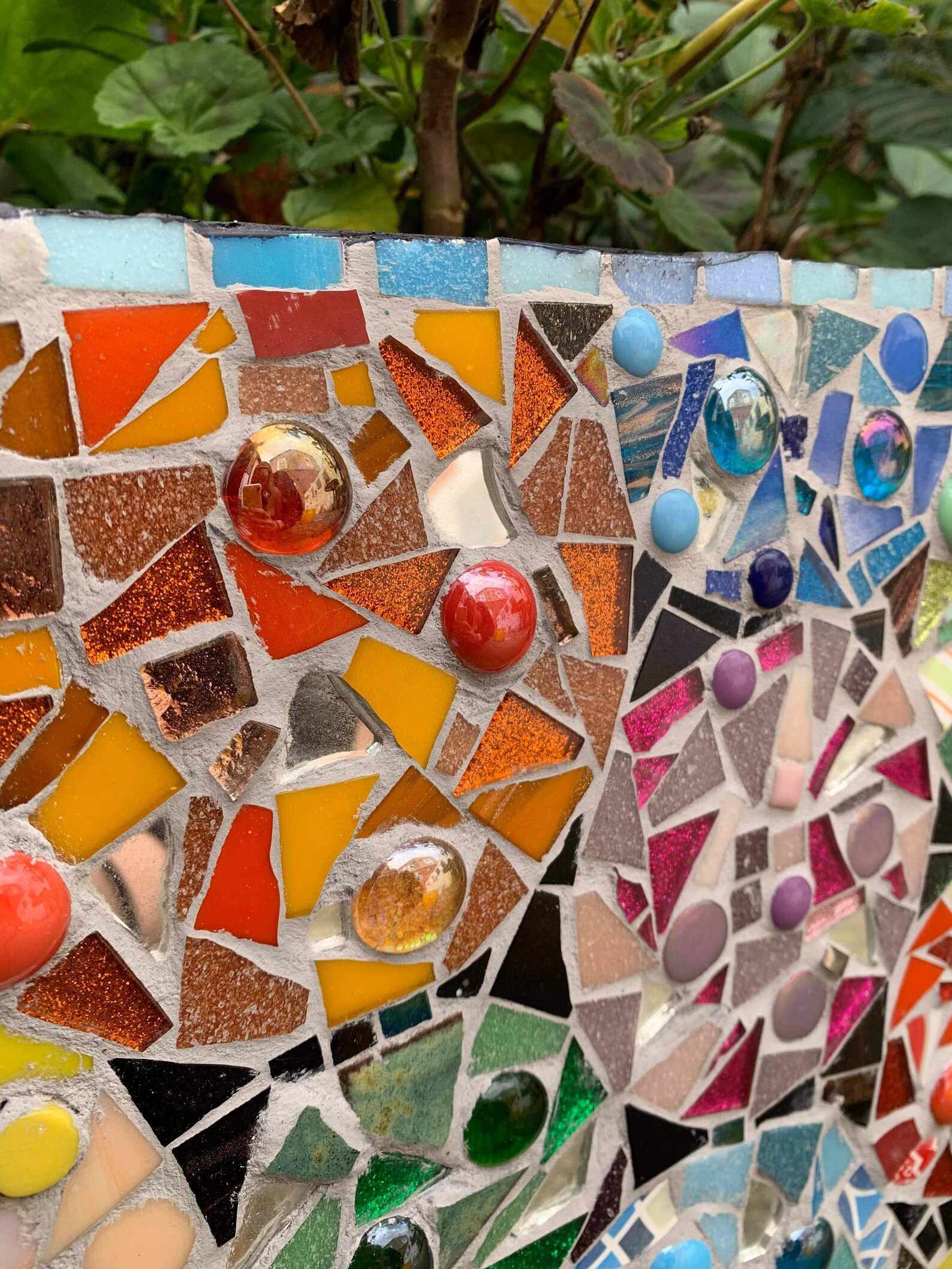 Rainbow Bloom Mosaic Wall Art Etsy