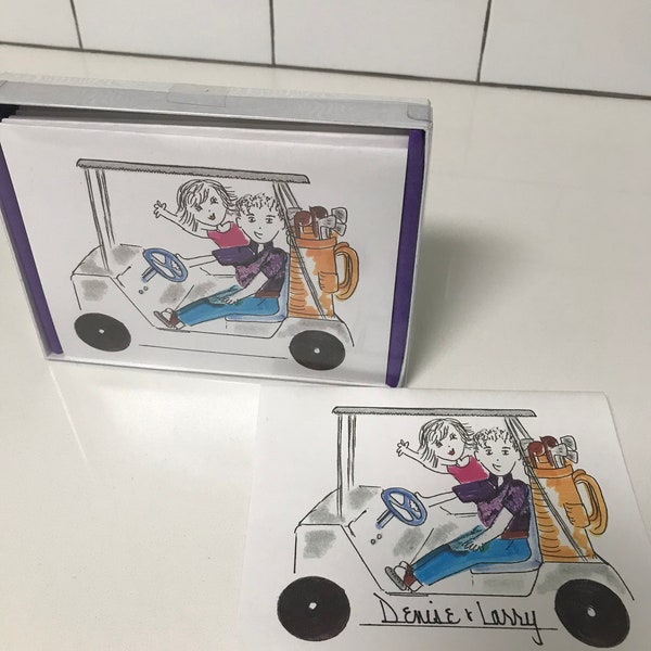 Golf couple note cards