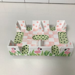 Hand painted revolving canasta tray