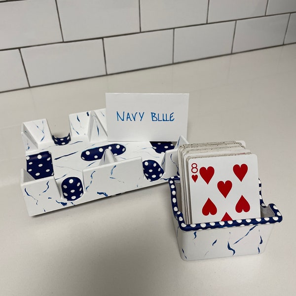 2 piece hand painted canasta set