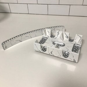 Hand painted canasta tray set