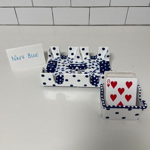 2 piece canasta tray and card holder set