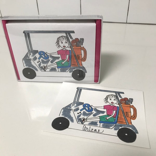 Ladies golf note cards