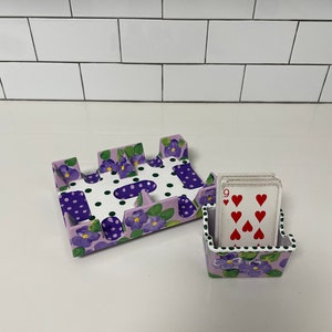 2 piece hand painted canasta set