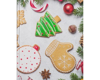 Christmas Cookie Journal, Writing Journal, Recipes Book, Blank Recipe Book, Hardcover Journal