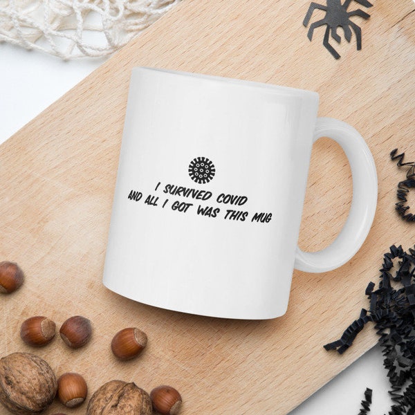 J’ai survécu corona, tasse à café covid, cadeau de quarantaine, covid2020 Noël