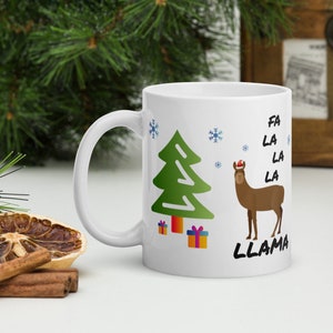 Fa la la llama mug, 2024 Christmas mug, funny Christmas gift, stocking stuffer