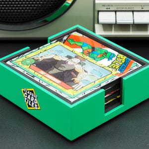 Teenage Mutant Ninja Turtles klassieke kaarttegelonderzetter set van 4 met aangepaste houder - 1989 TMNT - Zie foto's!