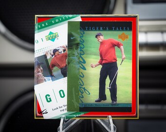 Tiger Woods Classic Card Tile Coaster - Tiger's Tales 1997 Masters - 2001 Upper Deck Golf - 1/OE