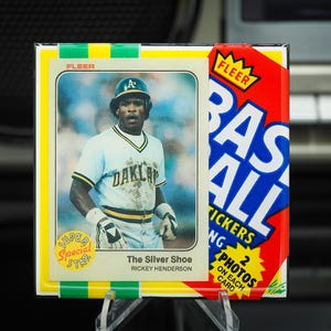Rickey Henderson The Silver Schuh Classic Card Keramikuntersetzer - Oakland Athletics - A's - 1983 Fleer Baseball - 1/10