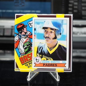Ozzie Smith Rookie Classic Card Tile Coaster - San Diego Padres - St Louis Cardinals - * Réimpression Topps 2017 - Baseball Topps 1979 - 1/50