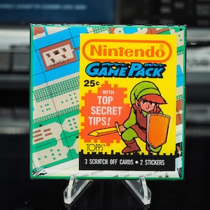 The Legend of Zelda Classic Card Tile Coaster - 1987 Nintendo NES Zelda Karte - 1989 Topps Nintendo GamePack Card Wrapper - 1/1
