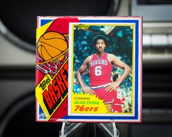 Julius "Dr J" Erving Classic Card Tile Coaster - Philadelphia 76ers - 1981 Topps Basketball - 1/OE