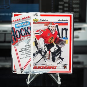 Porta-copos de azulejos Ed Belfour Classic Card - Chicago Blackhawks - 1991 Upper Deck Hockey - 1/OE