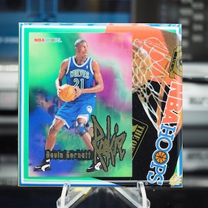 Porta-copos em formato de cartão de novato do Kevin Garnett - Minnesota Timberwolves - 1993 NBA Hoops Basketball - 1/OE