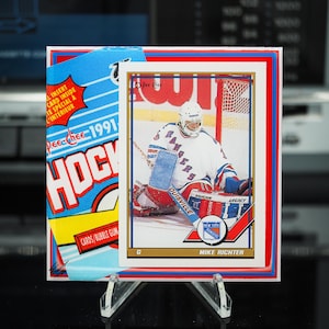 Dessous de verre classique carrelé Mike Richter - Rangers de New York - Hockey O-Pee-Chee 1991 - 1/OE
