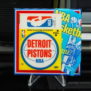 Detroit Pistons Classic Card Fliesenuntersetzer - 1978 Fleer Basketball Stickers - 1/25