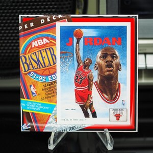 Porta-copos de arte Michael Jordan Classic Card Tile - Chicago Bulls - 1991 Upper Deck Basketball - 1/OE