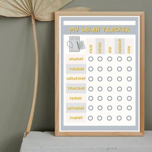 Il mio Salah Tracker / Tracciatore di preghiera islamica / Tabella di preghiera stampabile / Tracciatore di preghiera islamica giornaliera / Tabella di preghiera per bambini