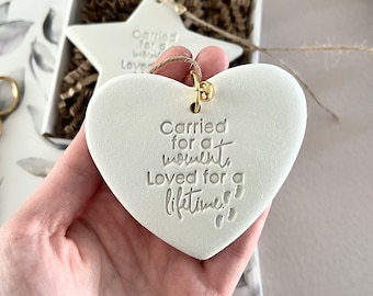 Miscarriage Keepsake Ornament, Carried for a Moment Memorial Decoration | Baby Loss Letterbox Present | Still Born Bereavement Gift