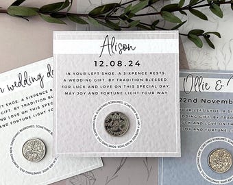 Lucky Sixpence for Bride | Bridal Charm Keepsake, Wedding Day Traditional Gift for Bride