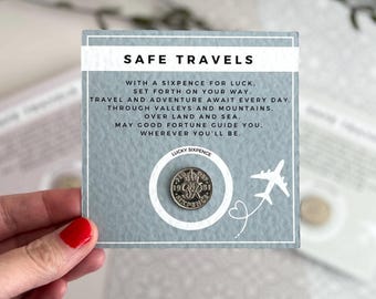 Travelling Lucky Sixpence | Travel Charm | Good Luck Present | Safe Travels Keepsake | Traditional Coin Letterbox Gift