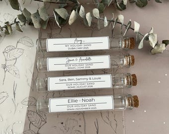 Personalised Holiday Sand Bottle | Custom Name, Date & Destination Keepsake