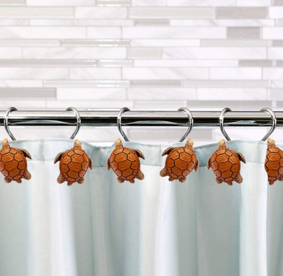 12 Pieces Cute Turtle Shower Curtain Hooks Rings Etsy