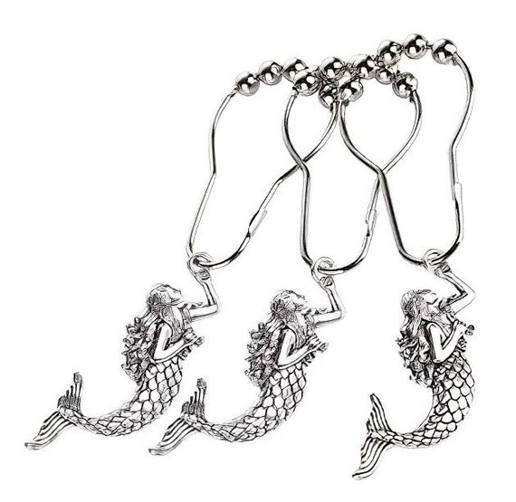 Set of 12 Mermaid Shower Curtain Hooks Rings Etsy