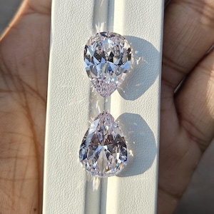 Pear Cut Cubic Zirconia Stones: White CZ Simulated Diamonds, 18x13mm, 2 Pcs