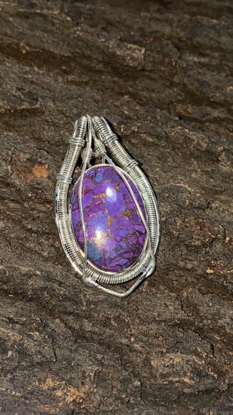purple turquoise 925 silver pendent gift for her!