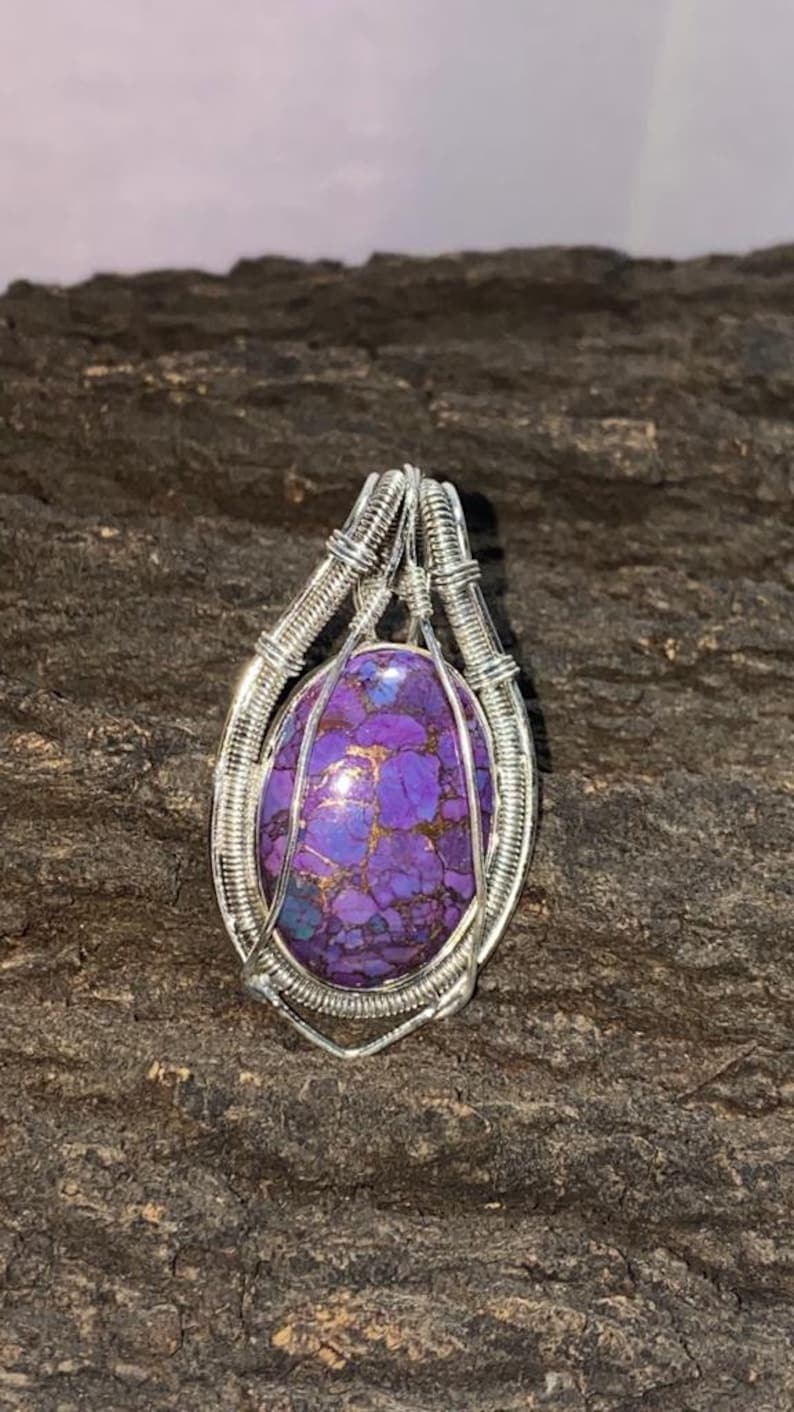 purple turquoise 925 silver pendent gift for her!