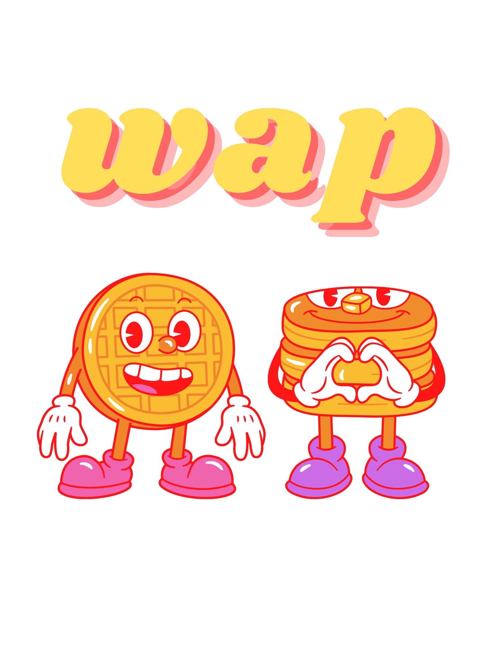 WAP Waffles & Pancakes Pegatina Retro Etsy España