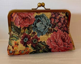 Pochette florale, pochette de style victorien, pochette de demoiselle d'honneur mariée mariage