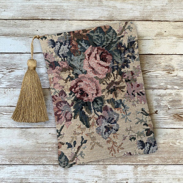 Floral Victorian Tapestry Tarot Oracle Bag for Decks Crystals Dice with Silk Lining 5x7 Handcrafted in the USA