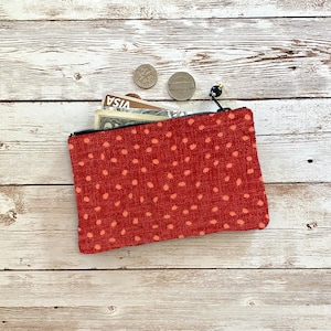 Monedero de lunares, monedero pequeño con cremallera roja, idea de regalo, regalo de cumpleaños y Navidad para San Valentín