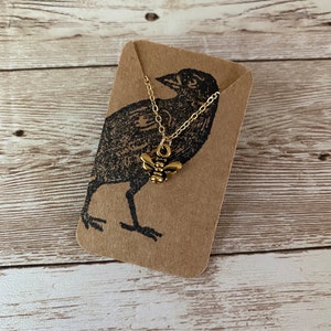 Bee Necklace, Tiny Bee Gold Necklace, Dainty Minimalist Necklace Small Bee Simple Delicate Layering Necklace