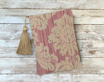 Cinnamon and Gold Damask Tarot Bag Pouch with Gold Silk Lining, 5x7 Handcrafted in the USA Oracle Crystals Runes Dice Bag