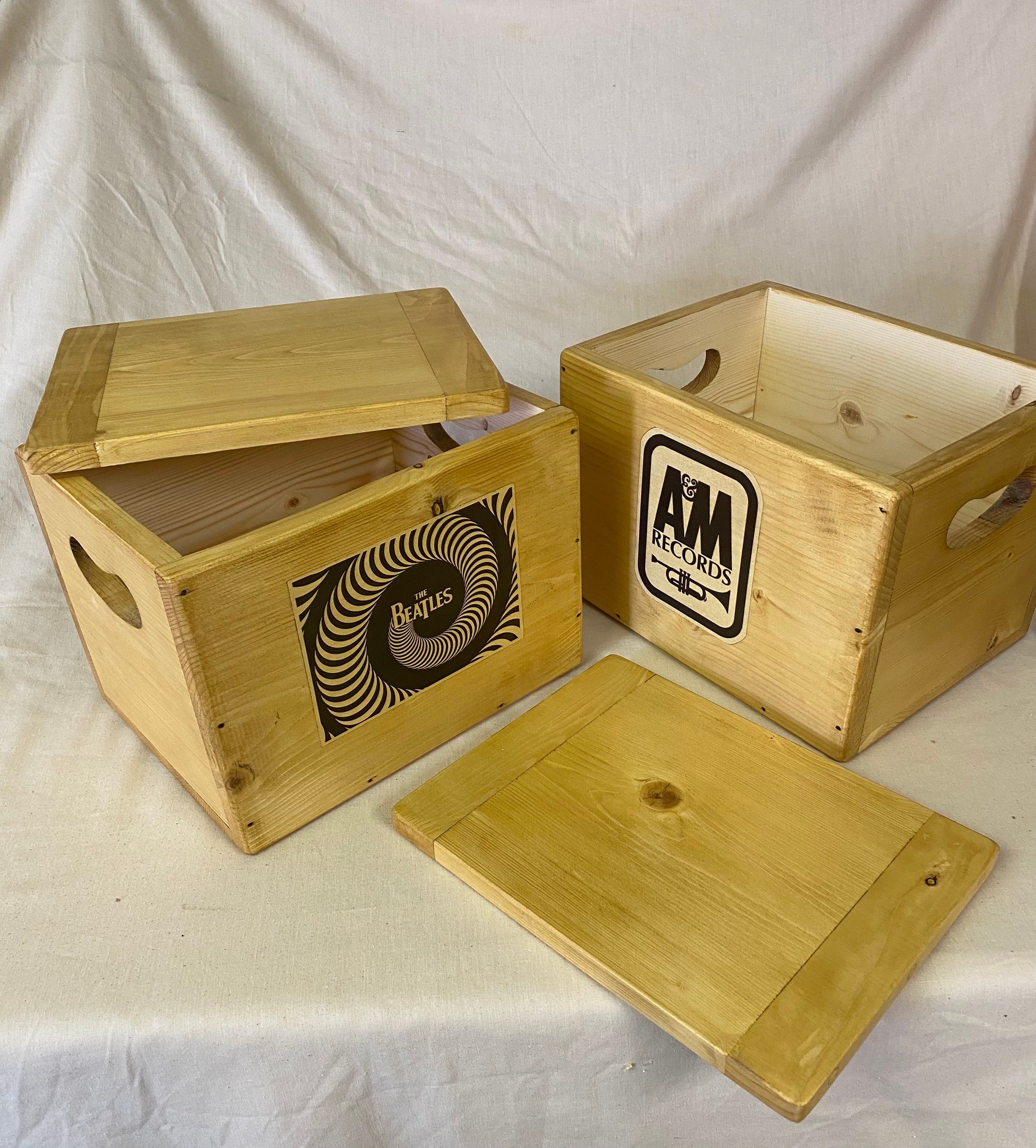 Vintage Style Record Box With Lid 7” Vinyl Storage HMV Label 120