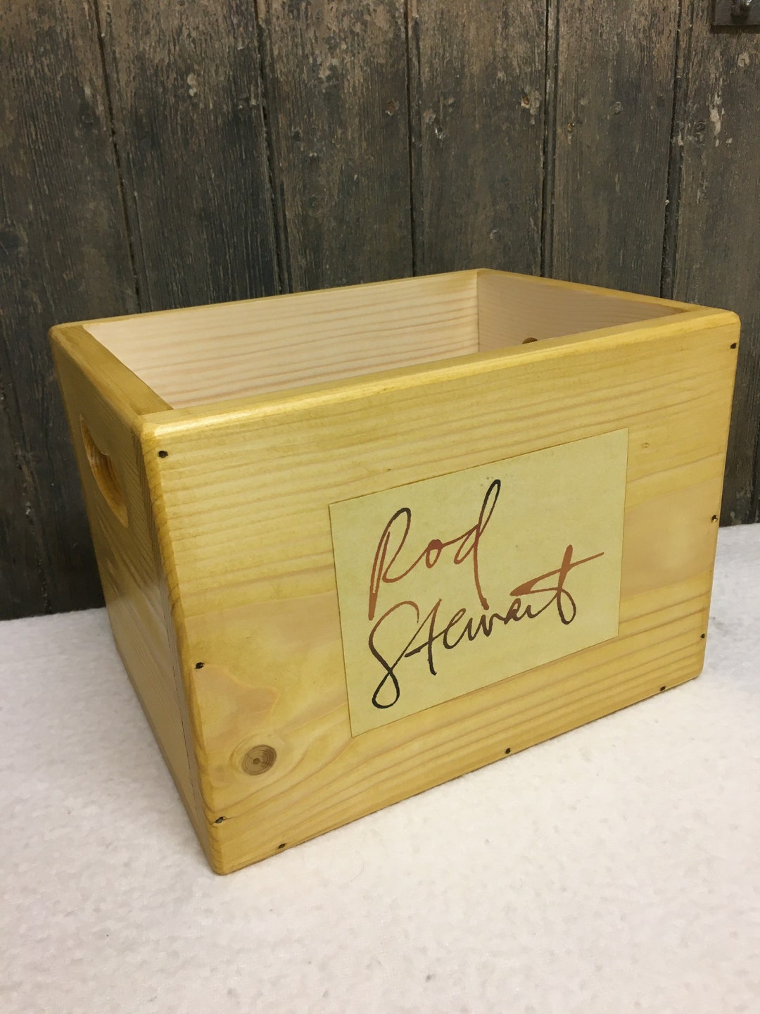 7 Singles Record Storage Case Pine Box ROD STEWART Label Etsy UK