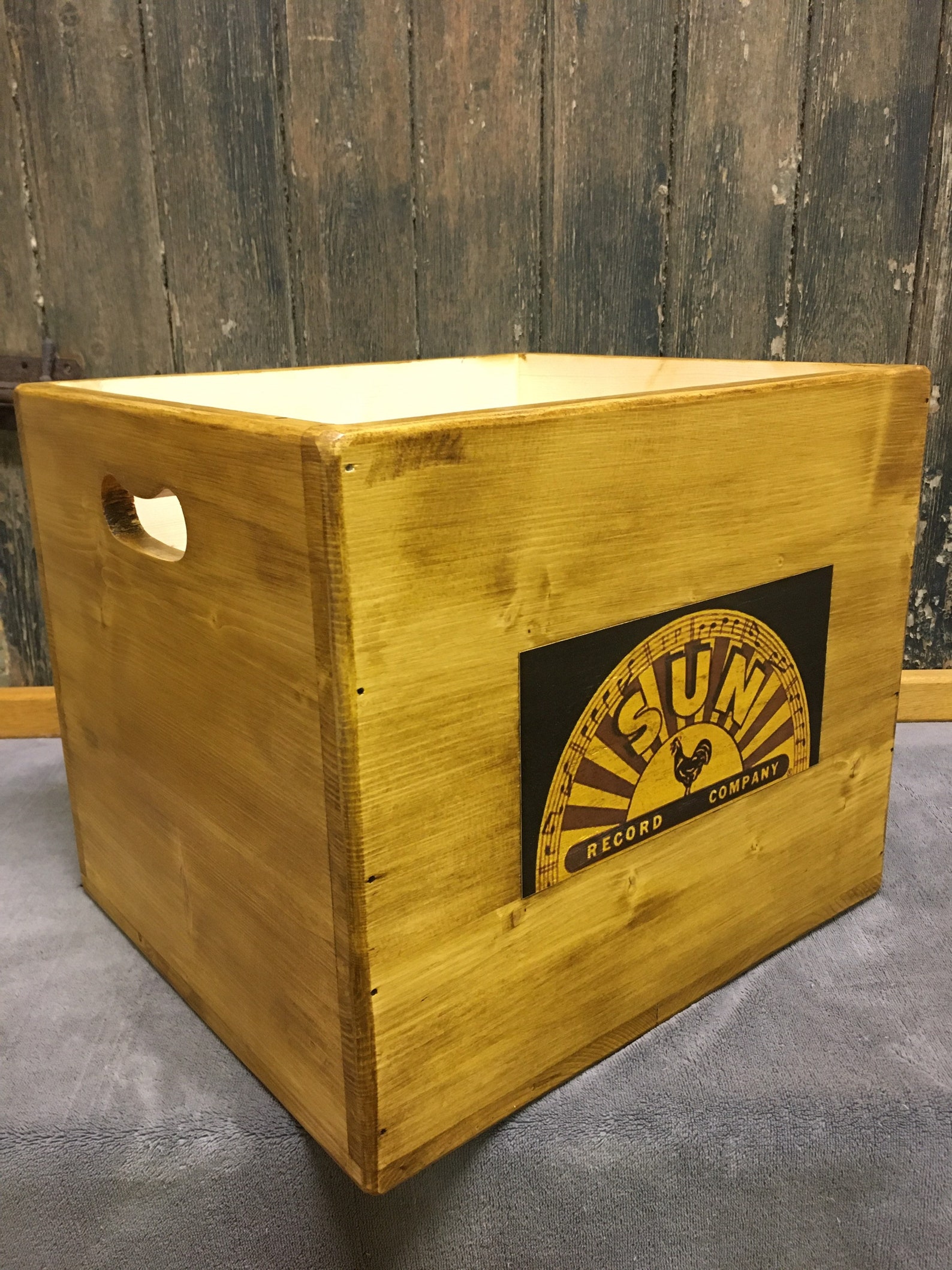 12 inch vinyl record storage box 12 album LP case pine box Etsy