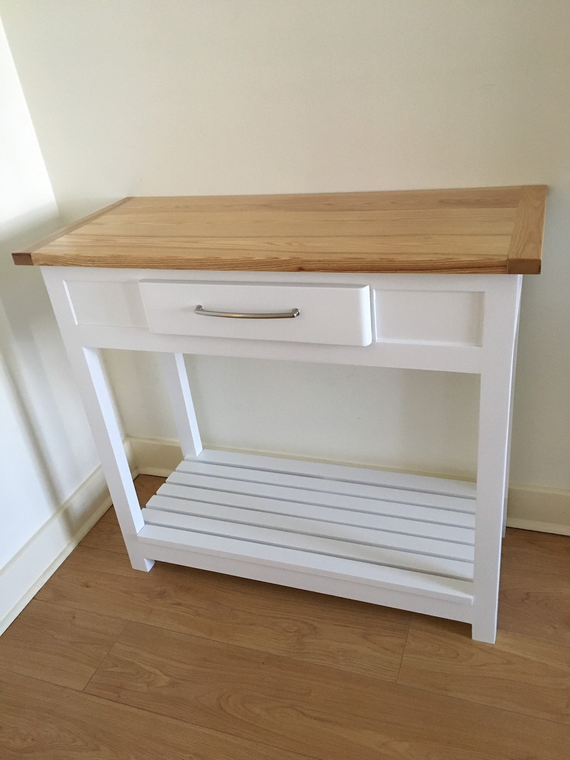 Console table reclaimed Oak and White side table Etsy